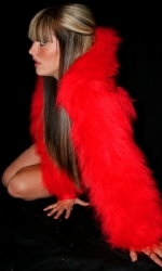 Xmas Fur HoodShrug Red