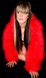 Xmas Fur HoodShrug Red
