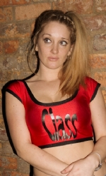Red/Blk Crop print Tee