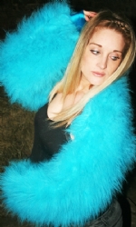 Fur Shrug Turquoise