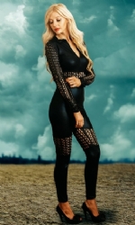 Wetlook zip catsuit 