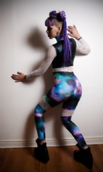 Space zip up catsuit