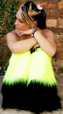 Black and NYell 2tone Fluffs