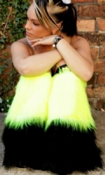 Black and NYell 2tone Fluffs