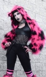 Cat Hood Fur Shrug B/P