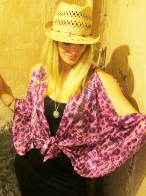 S Pink Leopard kaftan
