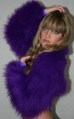 S Lined pur fur shrug 8-10