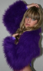 S Lined pur fur shrug 8-10