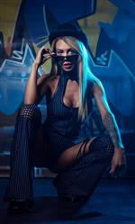 Pinstripe bodysuit 2pc