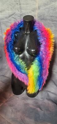 S Rainbow fur shrug SML