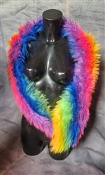 S Rainbow fur shrug SML