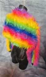 S Rainbow fur shrug SML