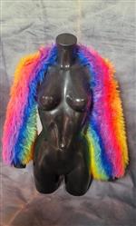 S Rainbow fur shrug SML
