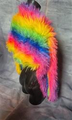 S Rainbow fur shrug SML