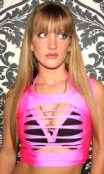 Pink/Blk Crop Vest and Bra