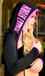 Hooded Shrug Black/Hotpink