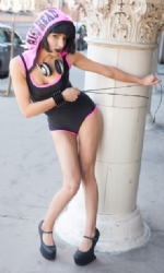 Contrast Hooded Leotard B/P