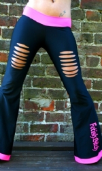 Slashed Trousers Blk/Pink