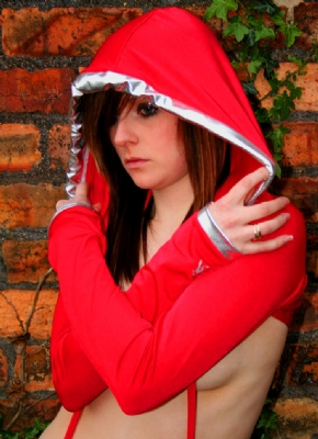 Hooded Shrug Red/Silv
