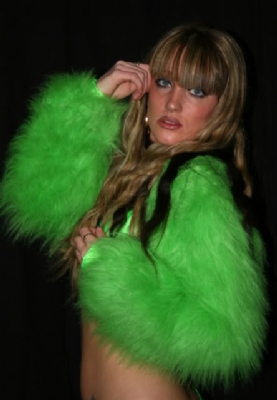 Fur Shrug Lime