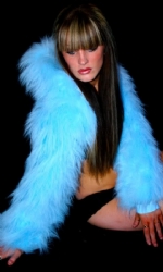 Fur Hood Shrug BabyBlu