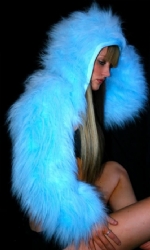 Fur Hood Shrug BabyBlu