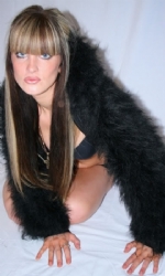 Fur Hood Shrug Black