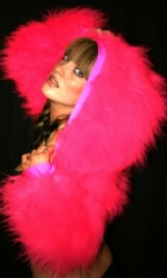 Fur Hood Shrug HotPink
