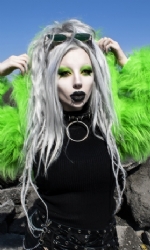 Fur Hood Shrug Lime