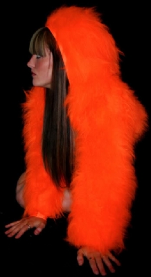 Fur Hood Shrug Orange