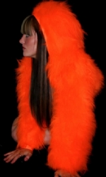 Fur Hood Shrug Orange