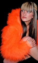 Fur Hood Shrug Orange