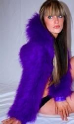 Fur Hood Shrug Purple
