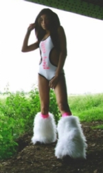 W/B/P Hooded cutaway Leotard