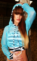 Crop Hoody TurqFishZeb