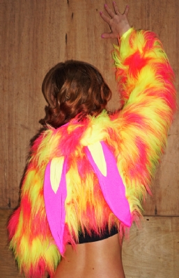 Rabbit Fluffy Hood Shrug