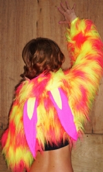 Rabbit Fluffy Hood Shrug
