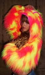 Rabbit Fluffy Hood Shrug